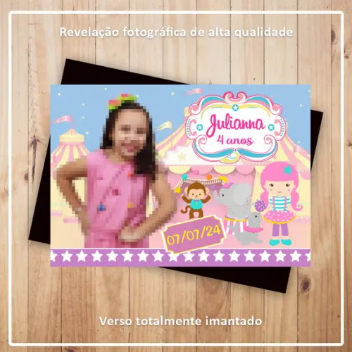 Imã de Geladeira Circo Rosa