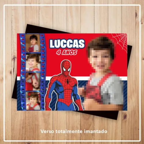 Imã de Geladeira Homem-aranha com Fotos