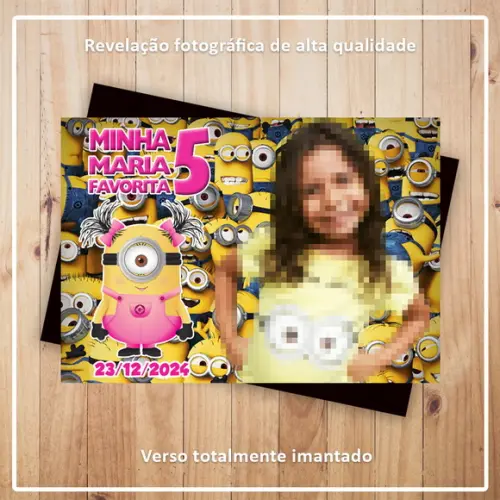 Imã de Geladeira Minions Rosa