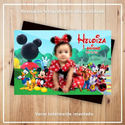 Imã de Geladeira Minnie e Mickey com Sua Turma