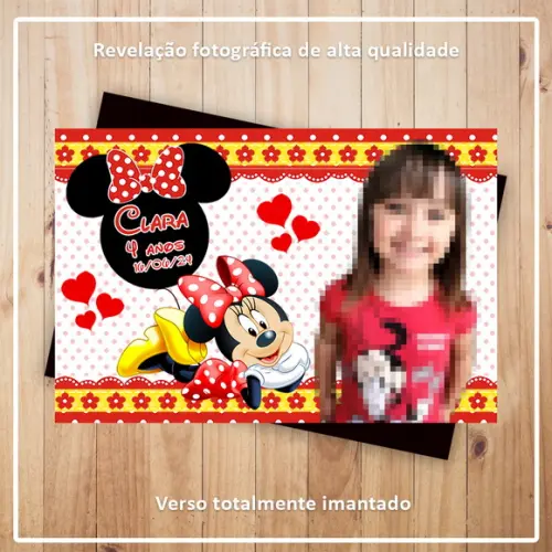 Imã de Geladeira Minnie Vermelha