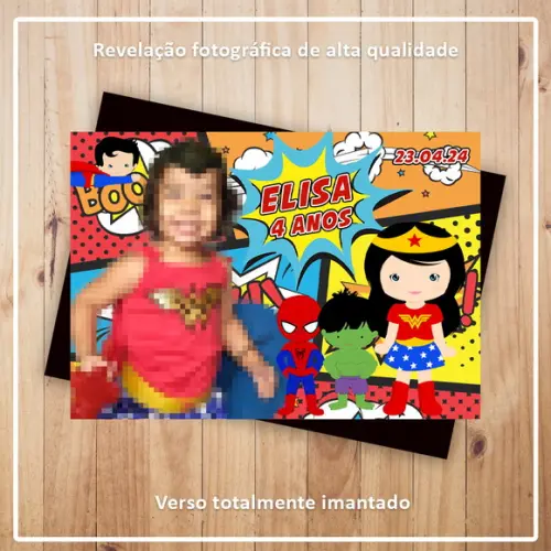 Imã de Geladeira Mulher Maravilha e Heróis