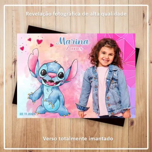 Imã de Geladeira Stitch Aquarela