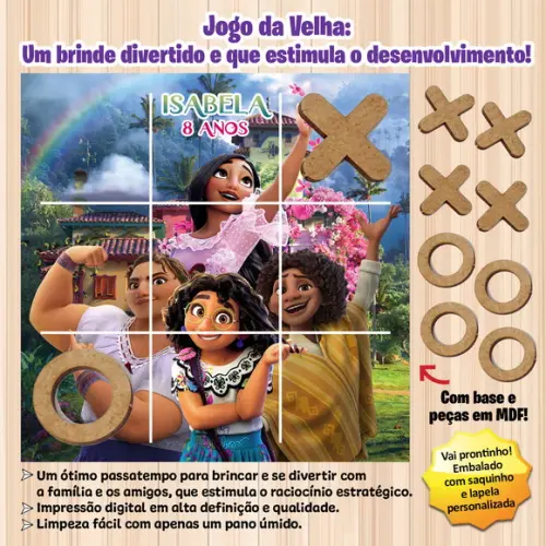 Jogo da Velha em mdf Personalizado Encanto