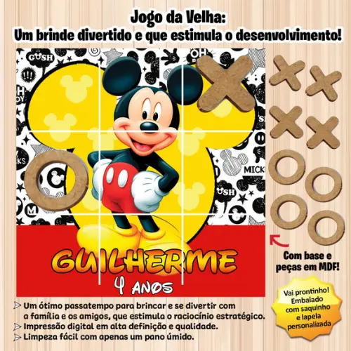 Jogo da Velha em mdf Personalizado Mickey