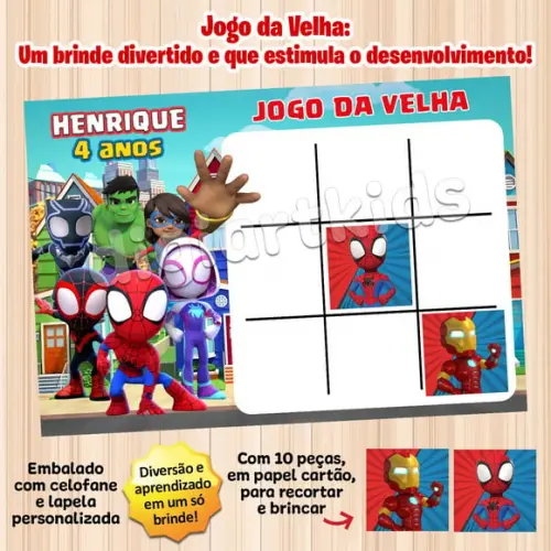 Jogo da Velha Personalizado Spidey e Seus Amigos