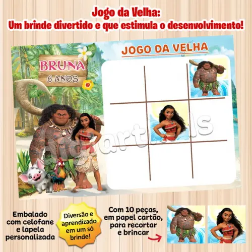 Jogo da Velha Personalizado Moana