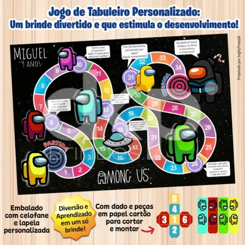 Jogo de Tabuleiro Personalizado Among