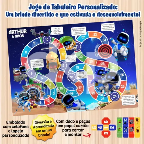 Jogo de Tabuleiro Personalizado Astro Bot