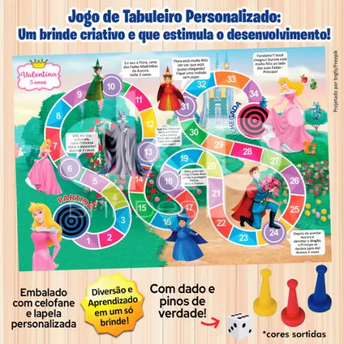 Jogo de Tabuleiro Personalizado Bela Adormecida