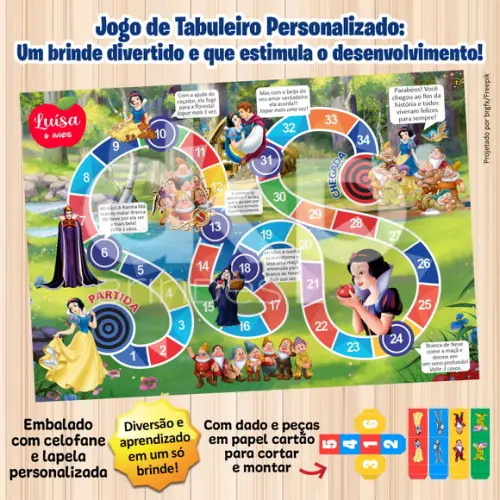 Jogo de Tabuleiro Personalizado Branca de Neve