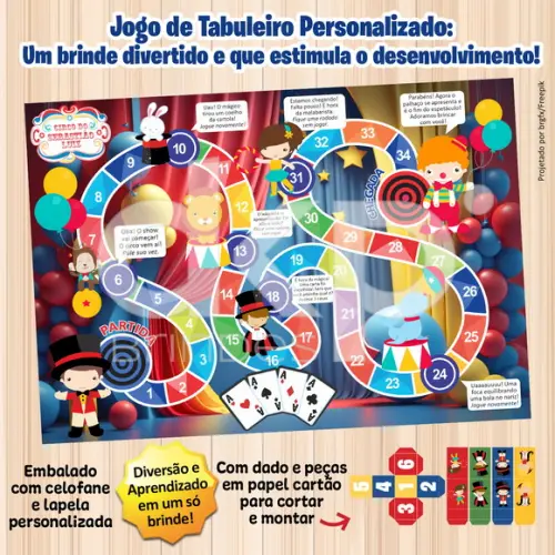Jogo de Tabuleiro Personalizado Circo