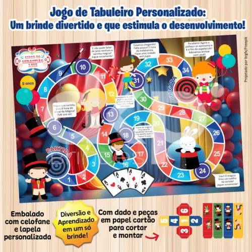 Jogo de Tabuleiro Personalizado Circo