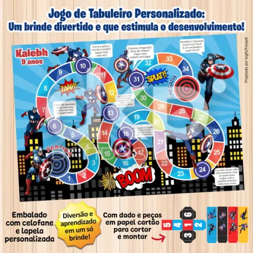 Jogo de Tabuleiro Personalizado Capitão América