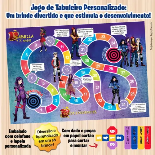 Jogo de Tabuleiro Personalizado Descendentes
