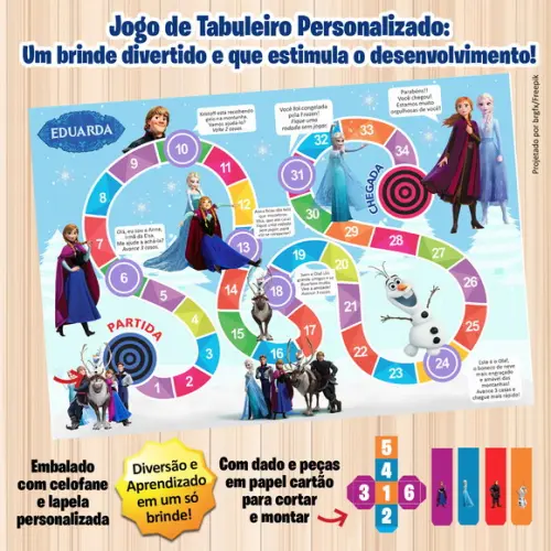 Jogo de Tabuleiro Personalizado Frozen