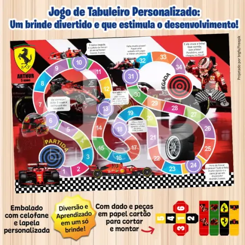 Jogo de Tabuleiro Personalizado Ferrari