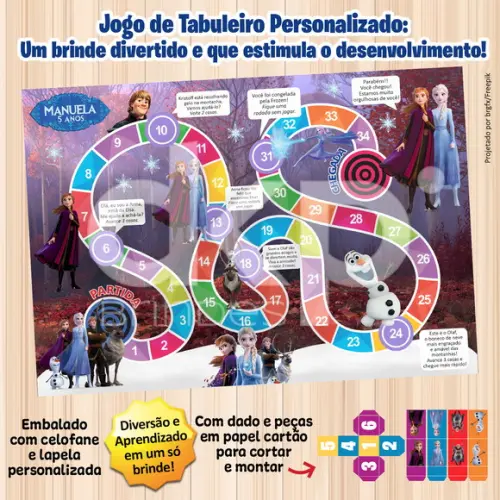 Jogo de Tabuleiro Personalizado Frozen 2