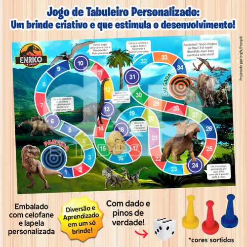Jogo de Tabuleiro Personalizado Jurassic Park