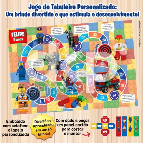 Jogo de Tabuleiro Personalizado Lego