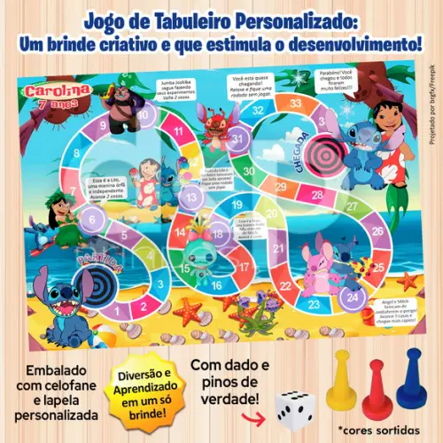 Jogo de Tabuleiro Personalizado Lilo e Stitch