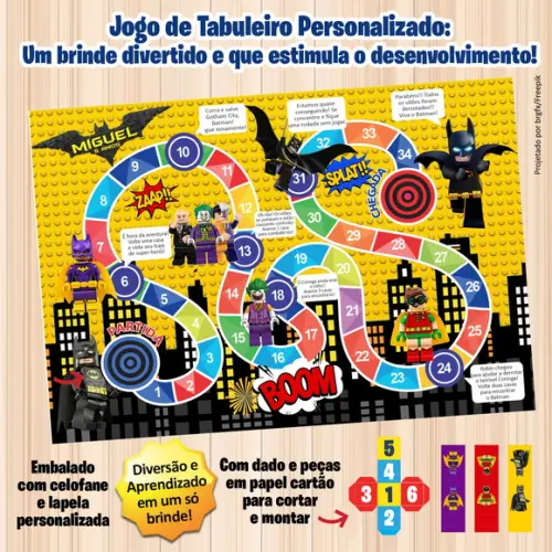 Jogo de Tabuleiro Personalizado Lego Batman