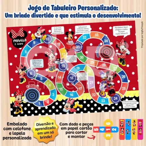 Jogo de Tabuleiro Personalizado Minnie