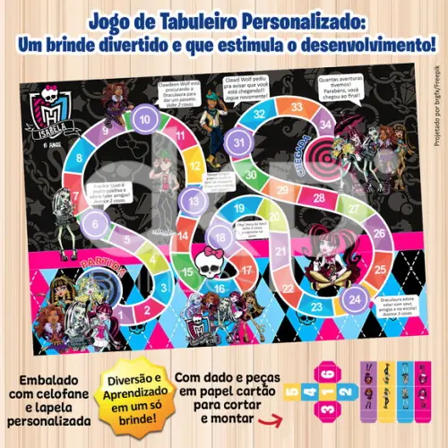 Jogo de Tabuleiro Personalizado Monster High