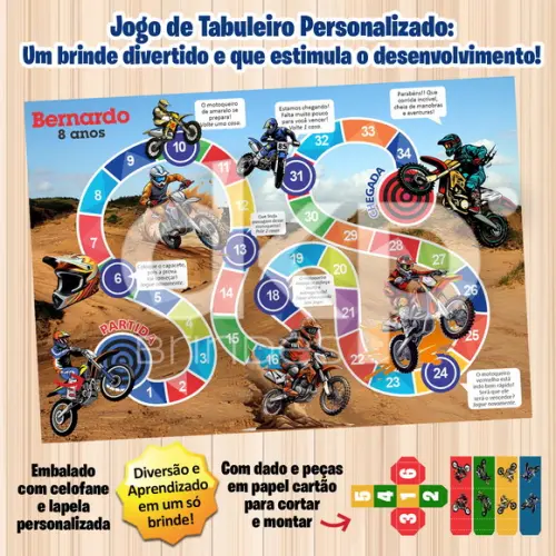 Jogo de Tabuleiro Personalizado Motocross