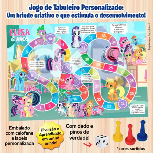 Jogo de Tabuleiro Personalizado My Little Pony