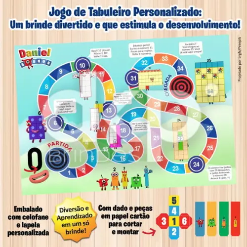 Jogo de Tabuleiro Personalizado Numberblocks 15x21cm