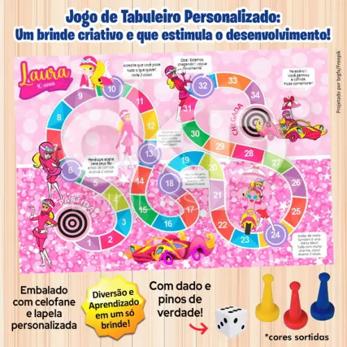 Jogo de Tabuleiro Personalizado Penélope Charmosa