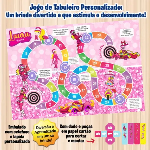 Jogo de Tabuleiro Personalizado Penélope Charmosa