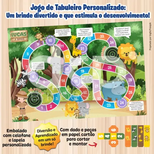 Jogo de Tabuleiro Personalizado Safari Floresta