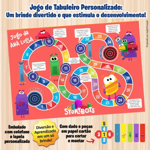 Jogo de Tabuleiro Personalizado Storybots