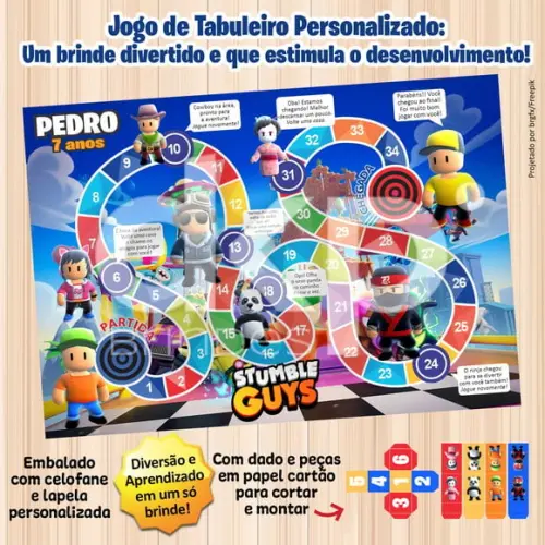 Jogo de Tabuleiro Personalizado Stumble Guys