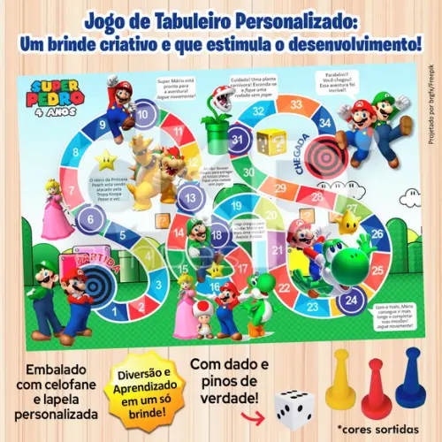 Jogo de Tabuleiro Personalizado Super Mario Bros