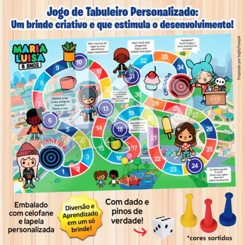 Jogo de Tabuleiro Personalizado Toca Life World