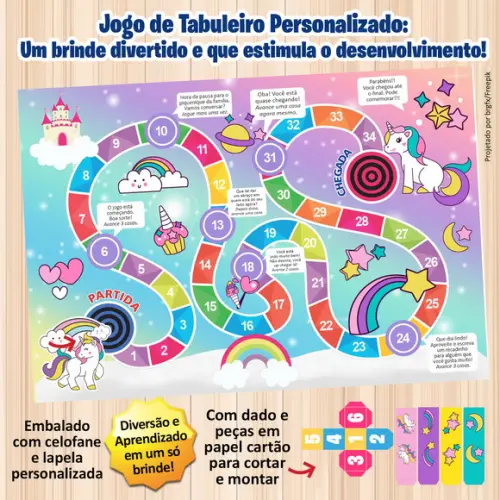Jogo de Tabuleiro Personalizado Unicórnio