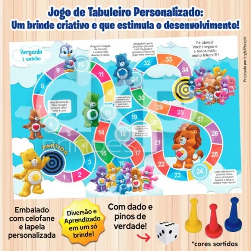 Jogo de Tabuleiro Personalizado Ursinhos Carinhosos