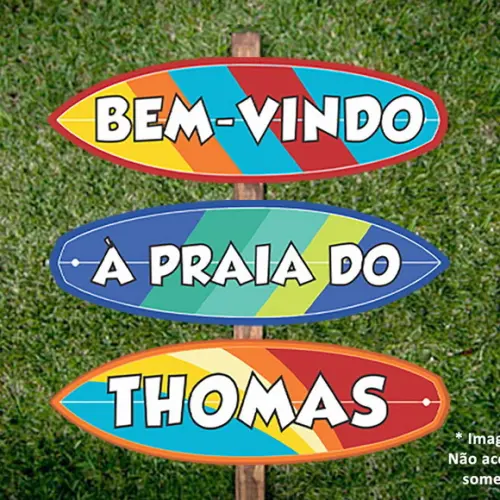Kit com 3 Placas para Sinalização Praia Surf Prazo Reduzido