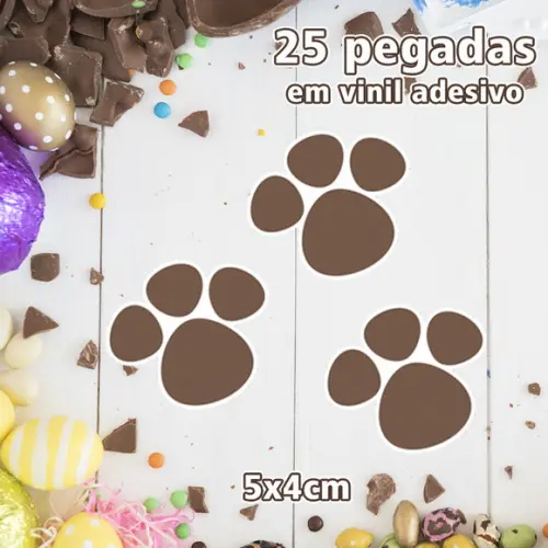 Kit com 25 Pegadas do Coelhinho da Páscoa