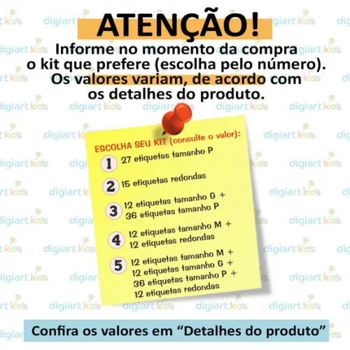 Kit com 79 Etiquetas Escolares Personalizadas Patinhas