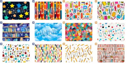 Kit com 94 Etiquetas Escolares com Mascote