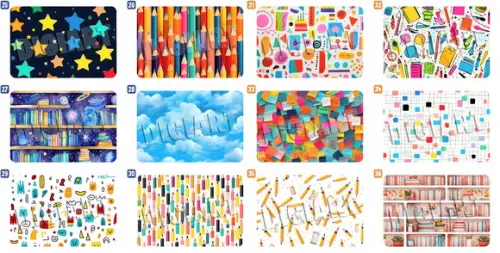 Kit com 94 Etiquetas Escolares com Mascote