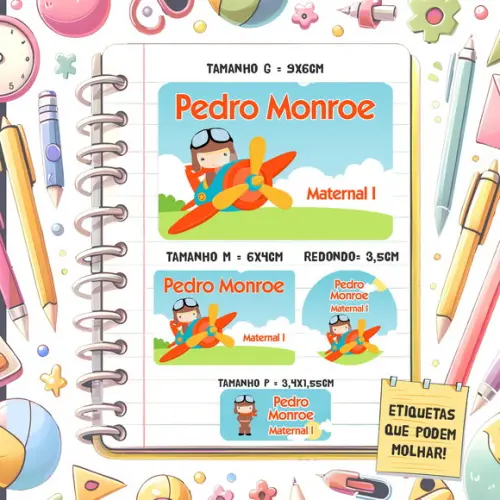 Kit Etiquetas Escolares Aviador 79 Unidades
