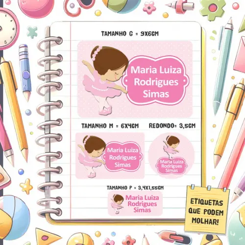 Kit Etiquetas Escolares Bailarina 79 Unidades