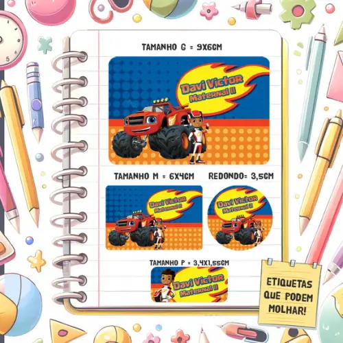 Kit Etiquetas Escolares Blaze 79 Unidades