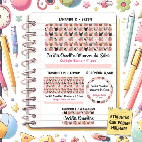 Kit Etiquetas Escolares Bulldog 79 Unidades