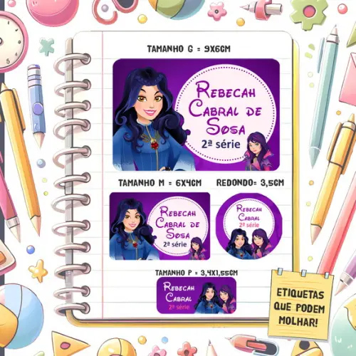 Kit Etiquetas Escolares Descendentes 79 Unidades